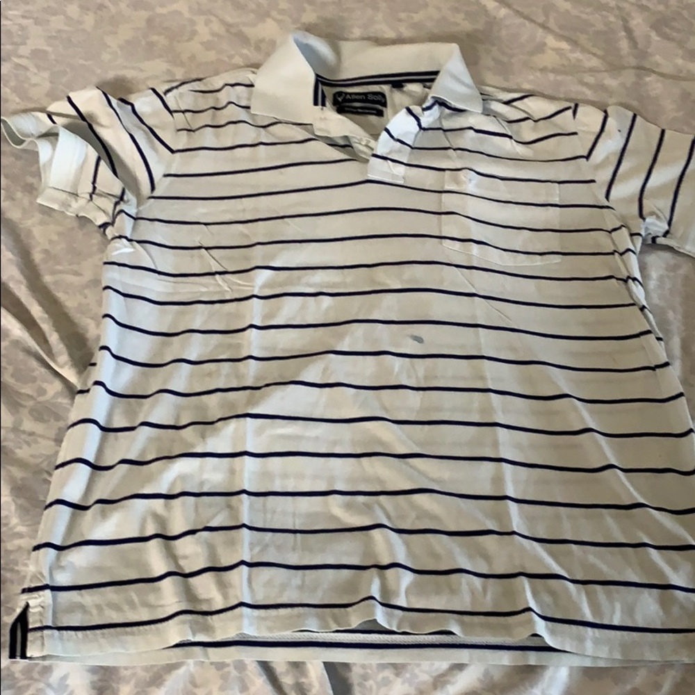 White and blue t shirt